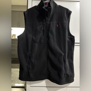 Polo Ralph Lauren Black Fleece Vest with Red Accent